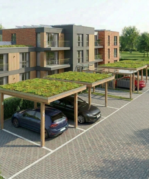 Carport Green Roof for apartments and offices