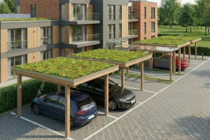 Carport Green Roof for apartments and offices