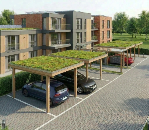 Carport Green Roof for apartments and offices
